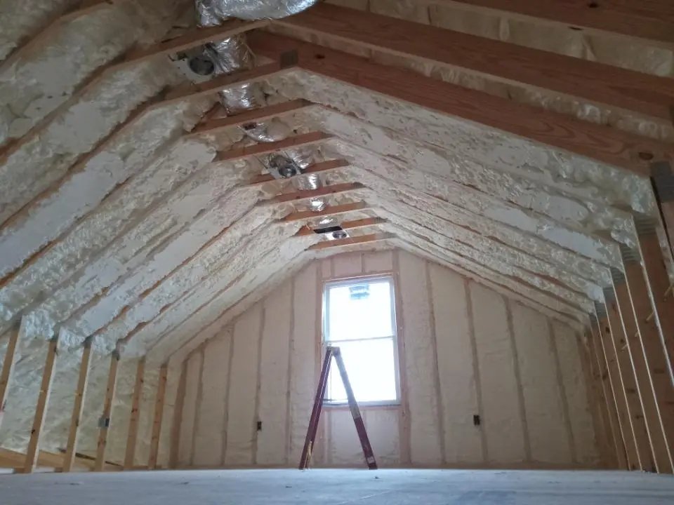 Spray foam roofing application for Crawl Space Insulation project in Turner